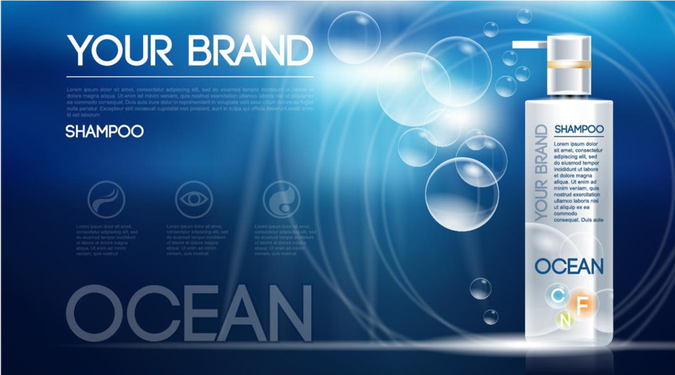 洗發水廣告海報設計矢量素材 打造活力四射的視覺魅力